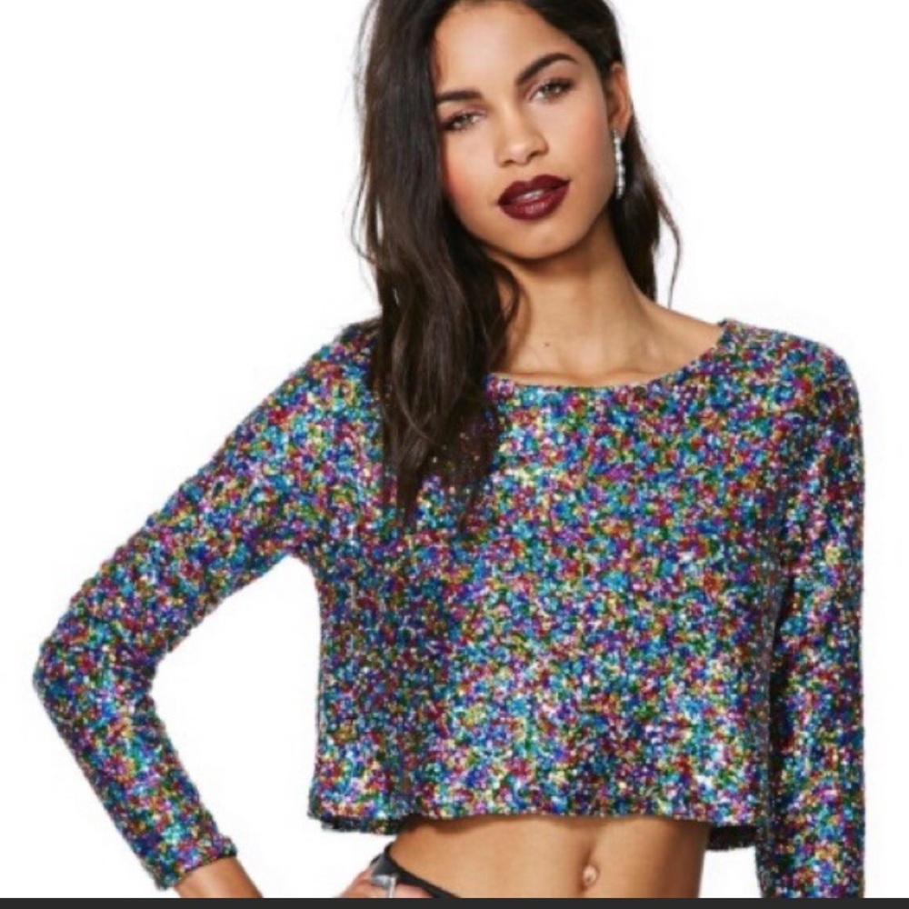 MINKPINK SEQUIN CROP TOP